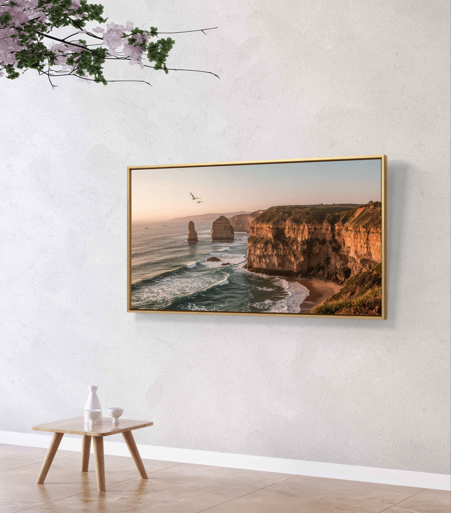 "Whispers of the Ocean Cliffs – Sunset Serenity Wall Art"